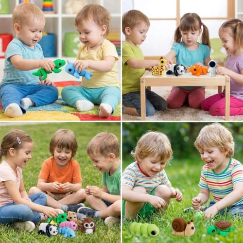 50 Pcs 3D Printed Animals Articulated Fidget Toys Mystery Pack