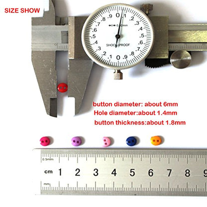 Tiny Button, 500pcs 6mm Micro Resin Buttons for Dolls Clothing Sewing Accessories