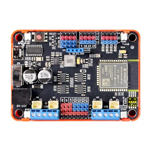 Maker-ESP32 Dev Board, 3.5A Motor Driver (4 DC/2 Stepper/4 Servo), 2.4GHz WiFi & Bluetooth, ESP32-WROOM-32E Microcontroller, LEGO Compatible, Arduino & MicroPython Support for Robotics DIY STEM - color: Brick-Ready Kit