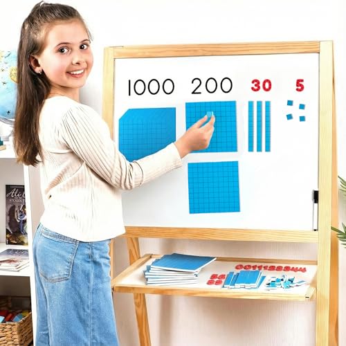 Simply magic 153 PCS Jumbo Magnetic Base Ten Blocks for Math, Math Blocks