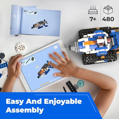Apitor Robot J with Storage Box, Creative Robot Building Kit, 6-in-1 Programmable Robot/Tank STEM Learning Toy, Educational Coding Gifts for 7-12 Years Old Kids - style: Robot J(Storage)
