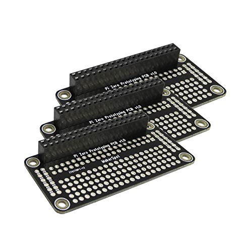 Proto Board Breadboard HAT Soldered with Female Pin Connector PCB Prototyping Board for Raspberry Pi Zero W (3 Pack) - color: PiZero Protoboard HAT - 3 pack