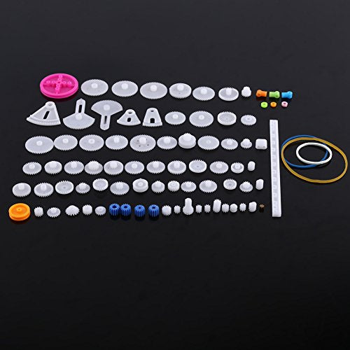 Hilitand Plastic Gears Set Pulley Belt Kits Gear Set Robot Motor Car Toy for DIY Parts (85kinds)