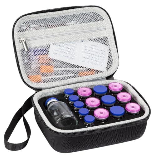 15 Slots Peptide Case for Fridge, Insulin Vial Protector Organizer Bag, Vial Storage Case for 1ml 3ml 5ml 10ml and 30ml Vials, Diabetic Medication Holder for Home and Travel - size: Black-15 Slots