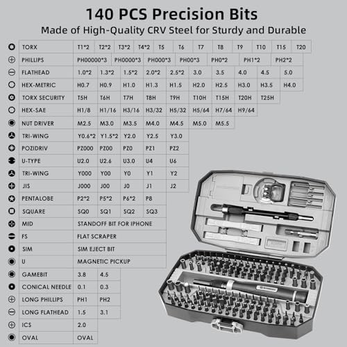 SHARDEN 153 in 1 Precision Screwdriver Set for Electronic Repair Grey - color: 153 in 1 Grey