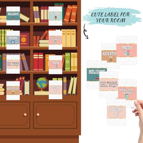 Tinlade 56 Pcs Classroom Reading Corner Label Library, Boho - style: Boho