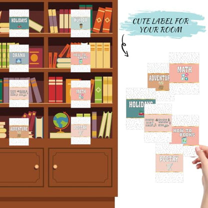 Tinlade 56 Pcs Classroom Reading Corner Label Library, Boho - style: Boho