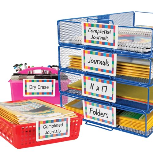 Really Good Stuff Basket & Bin Label Holders with Labels, 12-Pack