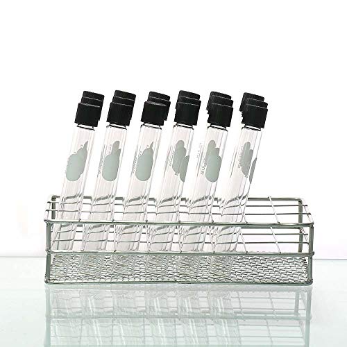 ULAB Test Tubes with Black Screw Caps, Vol.10ml, Dia.16x100mm with Marking Area, Test Tubes Shot Glasses, Borosilicate Glass Material, Pack of 20, UTT1012 - style: Vol.10ml with Bakelite Screw Caps, 20pcs