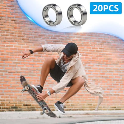 20Pcs 6700ZZ Deep Groove Ball Bearings, Double Metal Shielded Ball Bearing
