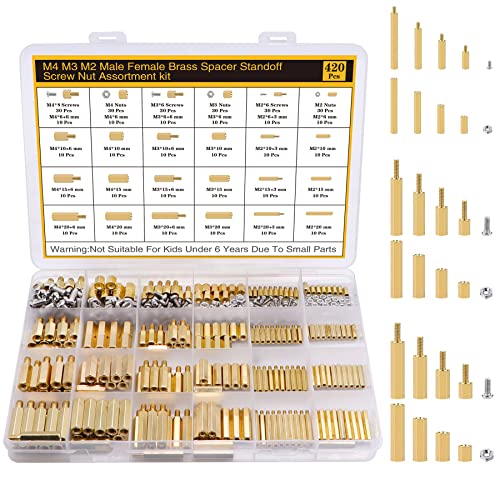 420Pcs M2 M3 M4 Motherboard Standoffs&Screws&Nuts Kit, Hex Male-Female Brass Spacer Standoffs, Laptop Screws for DIY Computer Build, Electronic Projects, Raspberry Pi, Circuit Board etc. - size: M2 M3 M4