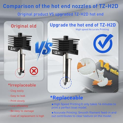h2d h2s hotend 3Pack 0.4 mm H2D Combo Hotend Print Head Hot End Kit Extruder Upgrade High Temperature Hardened Steel Nozzle Heating Rod Silicone Cover for Bamboo Lab H2D/H2S/A1/A1 Mini - size: 0.4