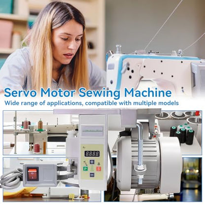 Industrial Sewing Machine Motor, Sewing Machine Servo Motor, AC110V 750W 1HP, 200-6000 RPM, Run CW and CCW, Energy-Saving Mute, with Instruction Manual