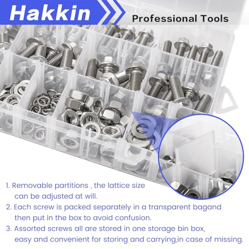 244PCS M6-1.0 M8-1.25 Flange Hex Head Bolts and Nuts Kit, M6 M8 Metric Flange Hexagon Screws Serrated Nuts Washers, 304 Stainless Steel M6 Bolt M8 x 1.25 Bolt Screw Set Hakkin - size: J. M6 M8