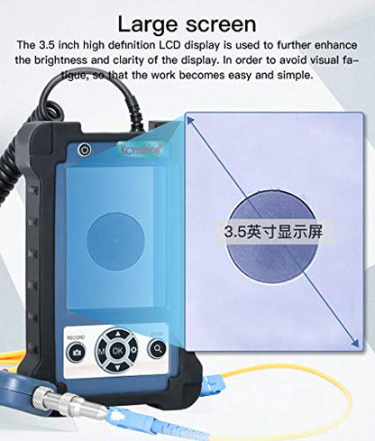 Fiber Optic Inspection Video Probe KIP-600V 400X Magnification Real-time Video Recording + 4 UPC Tips + 3.5 inch HD LCD Display + 4,000mAh Large Battery Capacity FTTX Tool - style: Modern and Compact