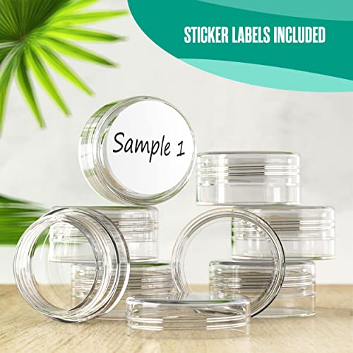 Sample Containers, Sample Jars, Empty, Small, 3 Gram, 200 PK, Clear - color: Clear, size: 200 Pack