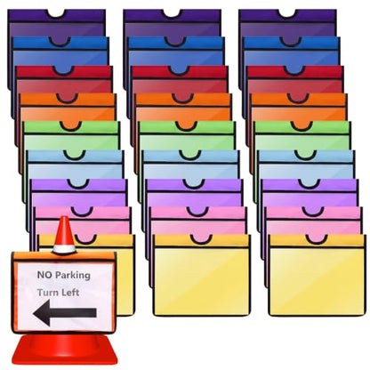 Amylove Set of 27 Traffic Cone Sleeve with Pockets, Multicolor - color: Multicolor