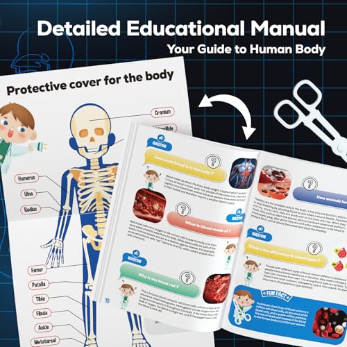 GobiDex Human Body Skeleton Model Kit, Glow in The Dark Science Kit for Kid