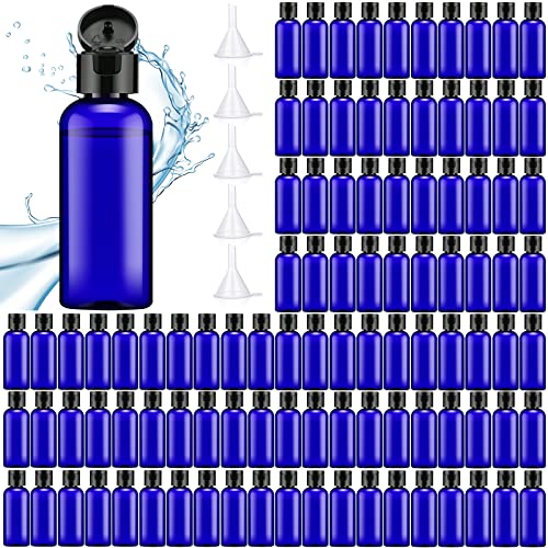 Eccliy 100 Pack 2 OZ Blue Plastic Bottles Travel Lotion Bottle - color: Blue, size: 2 oz