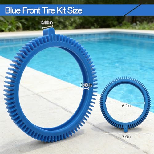 896584000-143 Front Tire Kit with Super Hump Replacement Tires for Poolvergnuegen Select and Hayward Phoenix Pool Cleaner Wheel (4Pcs Front Tires) - color: 4Pcs Front Tires