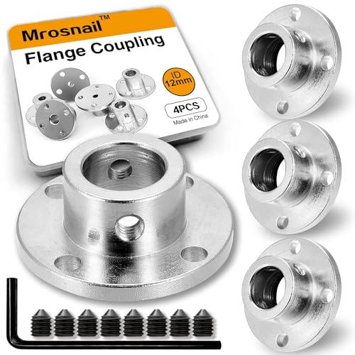 4PCS 12mm Shaft Coupler, Rigid Flange Coupling Connector - size: 12mm 4Pcs