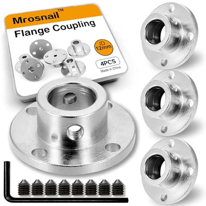 4PCS 12mm Shaft Coupler, Rigid Flange Coupling Connector - size: 12mm 4Pcs