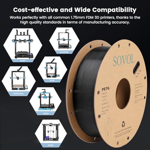 Sovol 3D Printer PETG Filament 2kg Spool Printing Materials, Black+White - color: White & Black, size: 2 KG