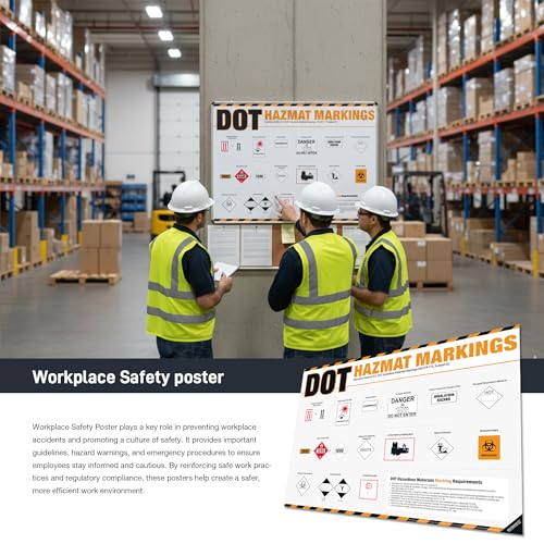 DOT Hazmat Markings Poster – 49 CFR 172 Hazardous Materials Labeling Guide, DOT Shipping Markings Reference Chart for Warehouse, Transportation & HazMat Safety Training - style: DOT Marking