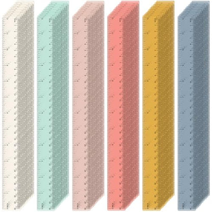 60 Pcs 12 Inch Bulk Plastic Clear Rulers, School Supplies, Bohemian - color: Bohemian