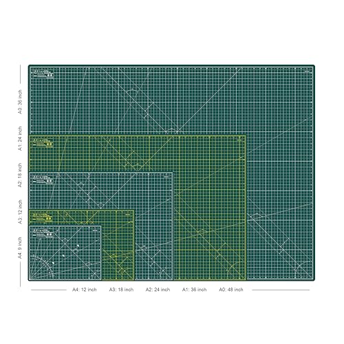 Elan Cutting Mat 36x72 Green, Extra Large Self Healing Cutting Mat 36 x 72 Inch, 5-Ply Craft Board Green, Hobby Board for Sewing and Quiltin - style: 72 x 36"