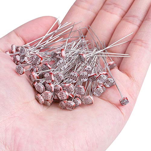 30 Pieces Photoresistor Set 5mm 50-100K Ohm Photo Light Sensitive Resistor Light Dependent Resistor for DIY and Experiments, GM5539 5539
