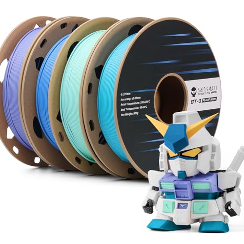 SainSmart GT-3 High Speed Matte PLA Filament Bundle, 3D Printer Filament Bundle Multicolor, 1.75mm 500g X 4 Spools, 4.4lbs (2kg) in Total High Flowability Cool Color - Blue, Green, Violet, Indigo - color: Cool Color - Blue, Green, Violet, Indigo