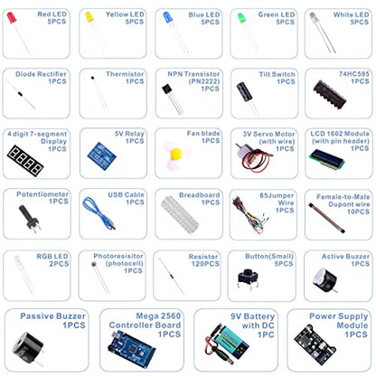 ELEGOO Mega 2560 R3 Project Basic Starter Kit Compatible with Arduino