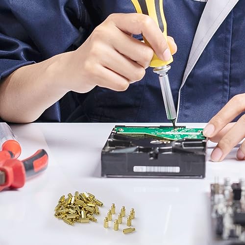 uxcell 50 Pieces M3 9+4mm Hex Standoff Spacer Male to Female Thread Brass Spacer Standoff Hexagonal Spacers Standoffs Screws Nuts for PC PCB Motherboard