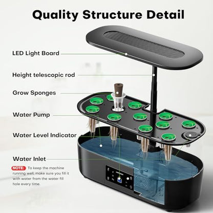 Ahopegarden Hydroponics Growing System Kit: 12 Pods with LCD Control Panel