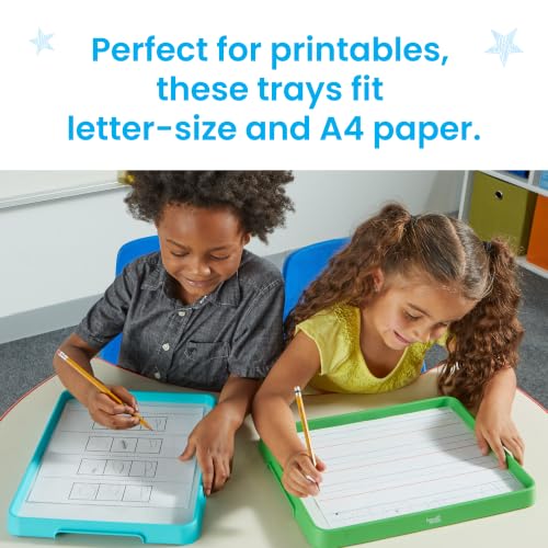 hand2mind Magnetic Dry-Erase Activity Trays, Green and Teal, Set of 2 - style: Green/Teal 2 Pack