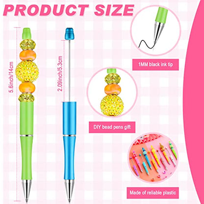 Crtiin 50 Pack Beadable Pens, Ballpoint Pens, School Supplies, Macaroon - color: Macaroon