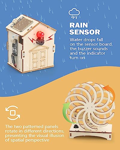 Poraxy 6 in 1 STEM Toys for Kids Ages 8-12, STEM Kits, 3D Wooden Puzzles, Educational Science Projects Building Model Kits, Birthday Gifts for Boys and Girls Ages 7 8 9 10 11 12 13 Years Old
