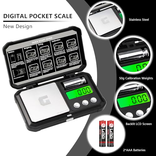 GRAM PRES Digital Pocket Gram Scale 300g x 0.01g Accuracy， Jewelry Scale