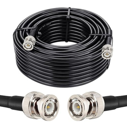 MOOKEERF RG8X BNC Male to BNC Male Coaxial Cable 50FT 50 ohm Ultra Low Loss for Antenna, RF Radio, Modem, Oscilloscope, Spectrum, Analyzer, Signal Generator - size: 50FT