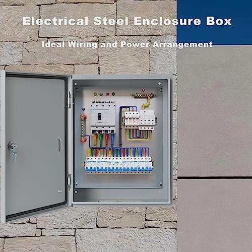 Generic Waterproof Electrical Enclosure 20 x 16 x 10'', Outdoor Electrical Box Weatherproof, Electrical Junction Box with Reinforced Lock, Gray, JYX504025 - size: 20 x 16 x 10''
