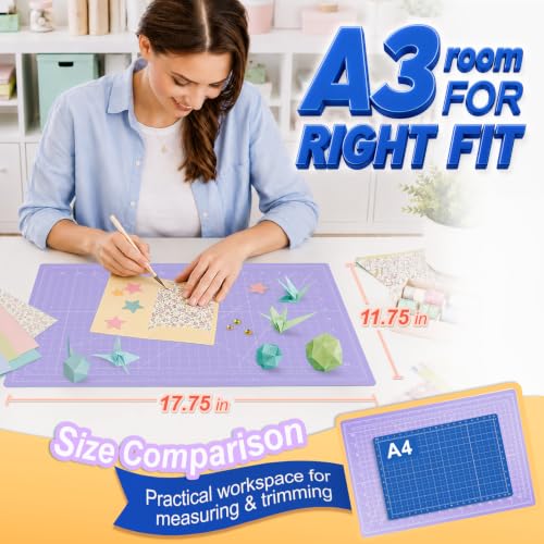 JETMORE Cutting Mat, Cutting Mat for Sewing, 12" x 18" Craft Mats for DIY - color: Light Purple