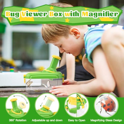 Bug Catcher Kit for Kids - Outdoor Explorer Kit Insect Catching Toys Nature Adventure Set for Boys 3 4 5 6 7 8 Year Old(Green & Pink)