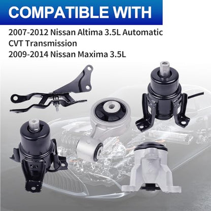 5PCS Engine Motor Mount Set for 2007-2014 3.5L V6 for Smooth Driving - size: Altima 3.5L 07-12