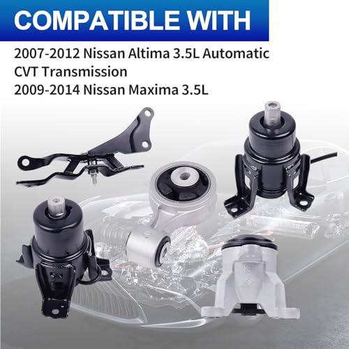 5PCS Engine Motor Mount Set for 2007-2014 3.5L V6 for Smooth Driving - size: Altima 3.5L 07-12