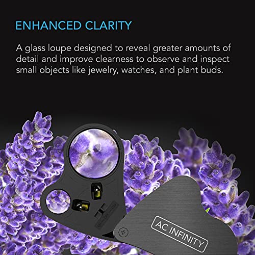 AC Infinity Illuminated Jewelers Loupe, Pocket Magnifying Glass 30x 60x