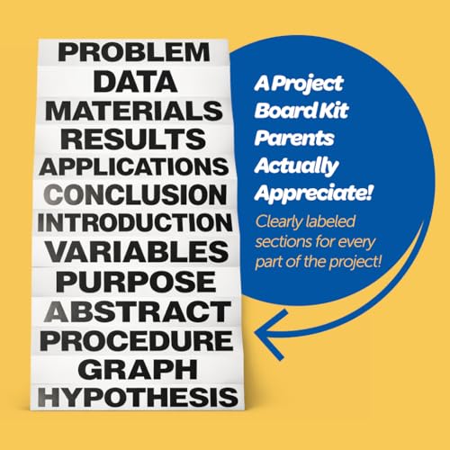 Flipside Products Science Fair Project Board Kit – 36" x 48" White Trifold Boards with Black Science Fair Title Letters – Ready-to-Use Project Display Boards - 2 Pack