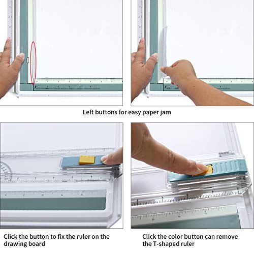 Frylr Inch A3 Drawing Board Drafting Table Multifunctional Drawing Board Table with Clear Rule Parallel Motion and Angle Adjustable Measuring System - size: 14"W x 19.7"H