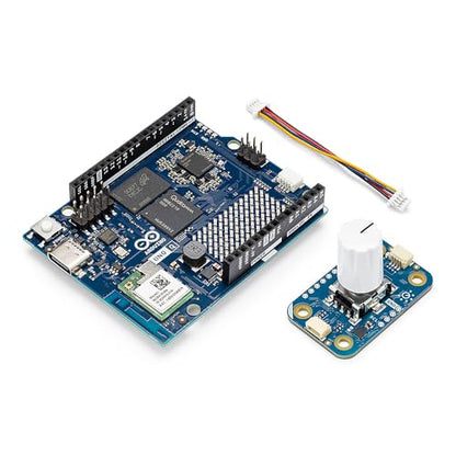 Arduino UNO Q 4GB + Modulino Knob — Plug‑and‑Play Rotary Encoder Input Bundle for AI, IoT, Robotics & Prototyping | Linux + Arduino | No‑Solder Modular Expansion