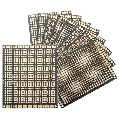 MECCANIXITY 10Pcs Solderable Breadboard, 2.76"x1.97" Double Sided Circuit Board Black Gold-Plated PCB Board Small Prototype Board for DIY Electronics Projects Apply to Soldering Projects - color: Black Gold-Plated, size: 2.76"x1.97"